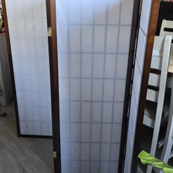New 4 Panel Wood Short Brown Shoji Divider 47" Inch Tall