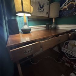 Wooden Desk with Drawers
