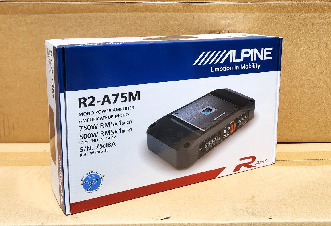 Alpine R Series Power Amplifier Mono Subwoofer Amp System 1500 Watts R2-A75M 🚨 Payment Options Available 🚨 No Credit Needed 🚨
