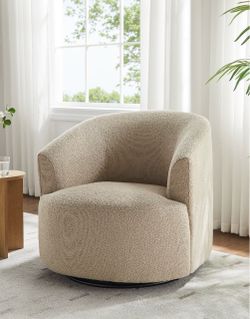 Mainstays Bouclé Swivel Accent Chair – Taupe 🤎