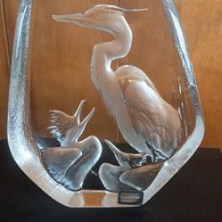 Crystal Stork With Babbies