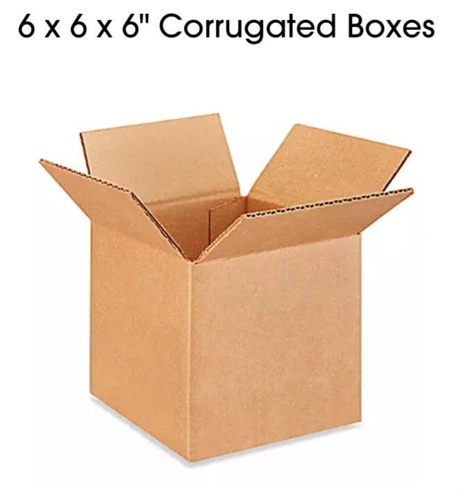 6x6x6 Corrugated Shipping Boxes 100ct. New Fully Sealed