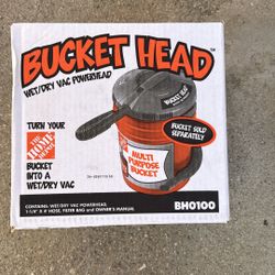 Bucket Head 5 Gal. 1.75 Peak HP Wet Dry Vac Powerhead Shop Vacuum with Filter, Hose (Compatible with 5 Gal. Homer Bucket) BH0100
