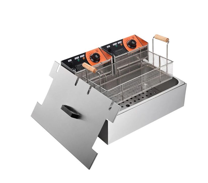 Electric Fat Deep Fryer Countertop 20L Large Tank - Indoor Outdoor Cooking - Home Business Kitchen - Independence Day Sale