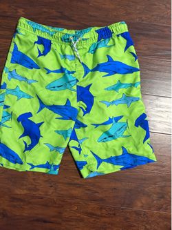 Cool Green & Blue Shark Motif Swim Short Size Large