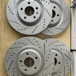 Audi S5 12–17 Front & Rear Drill Slot Rotors Brake pads 