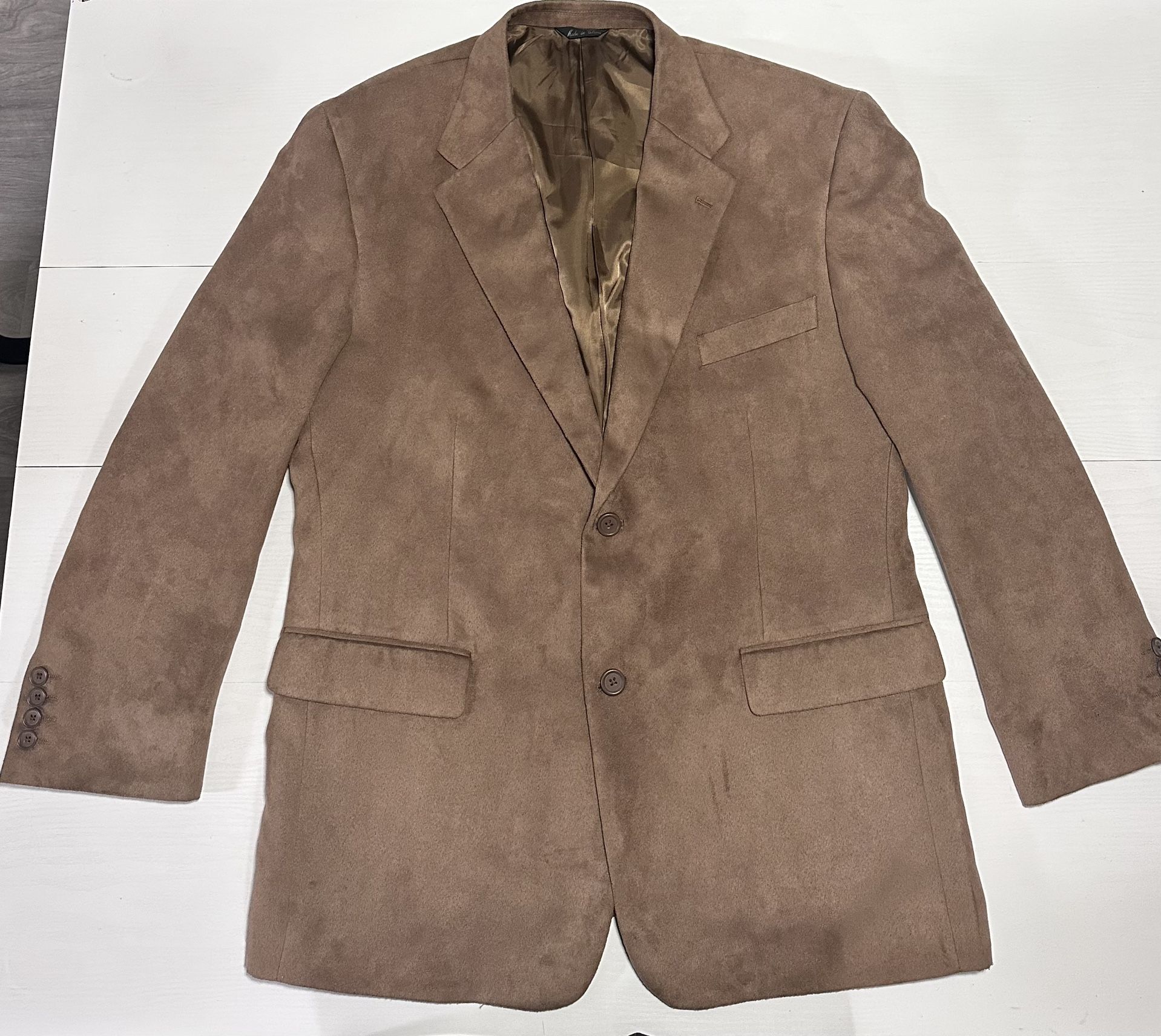 Emilio Zaynia Brown Suede Jacket Men’s Dinner/Lounge Coat 44S