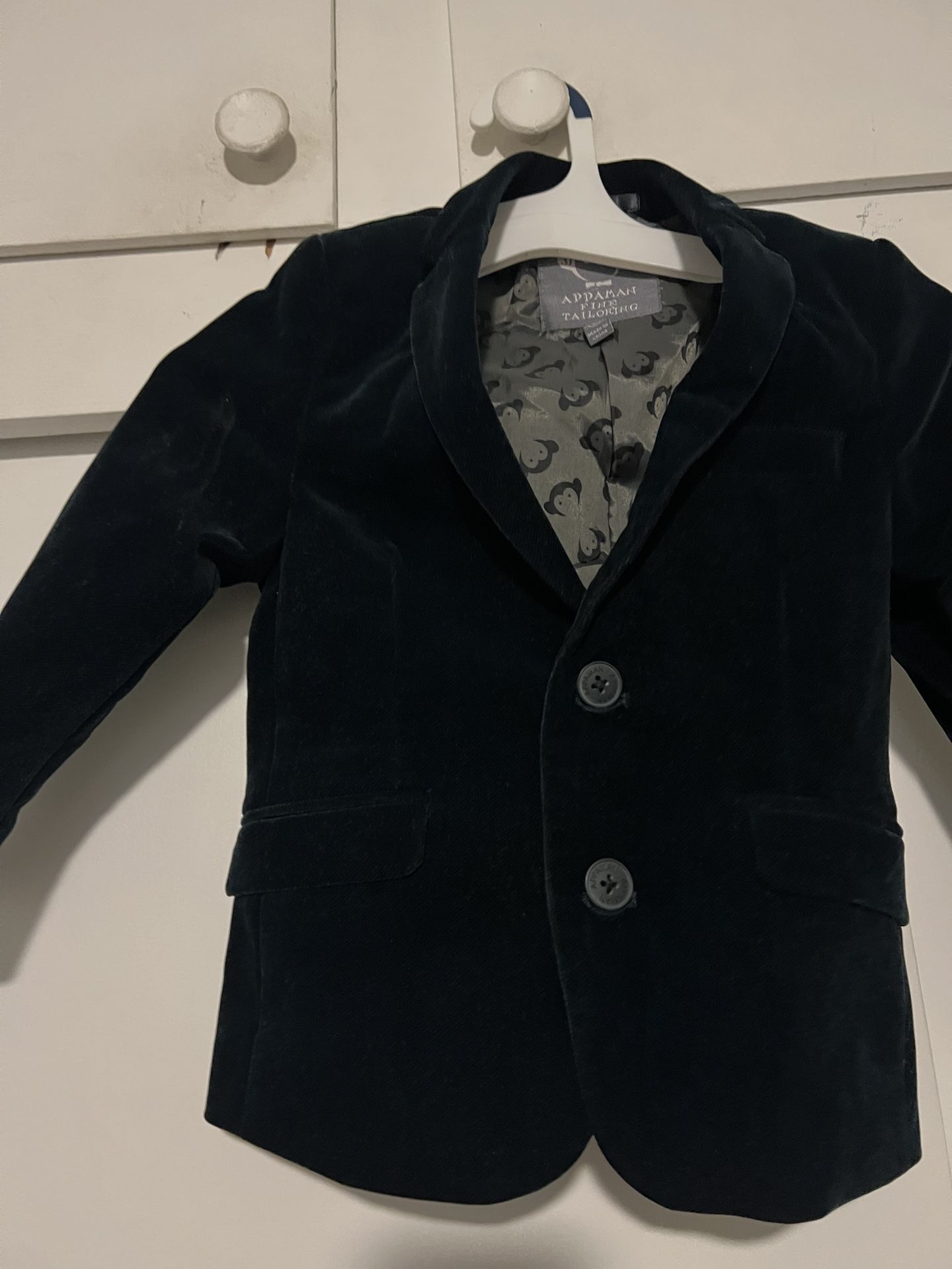 Appaman Deep Blue velvet Blazer 4T