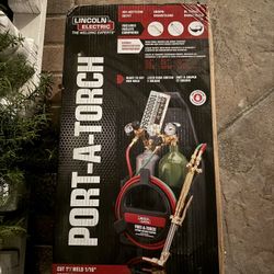 Lincoln Electric Port-A-Torch Kit with Oxygen and Acetylene Tanks for Cutting Welding and Brazing