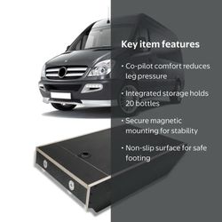 Floor Stool for Sprinter Van, Optimal Support for Co-Driver, with Storage Space, Seamless fit Sprinter Van Floor Extension Accessories
