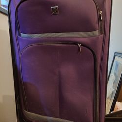 Checked Purple Suitcase 
