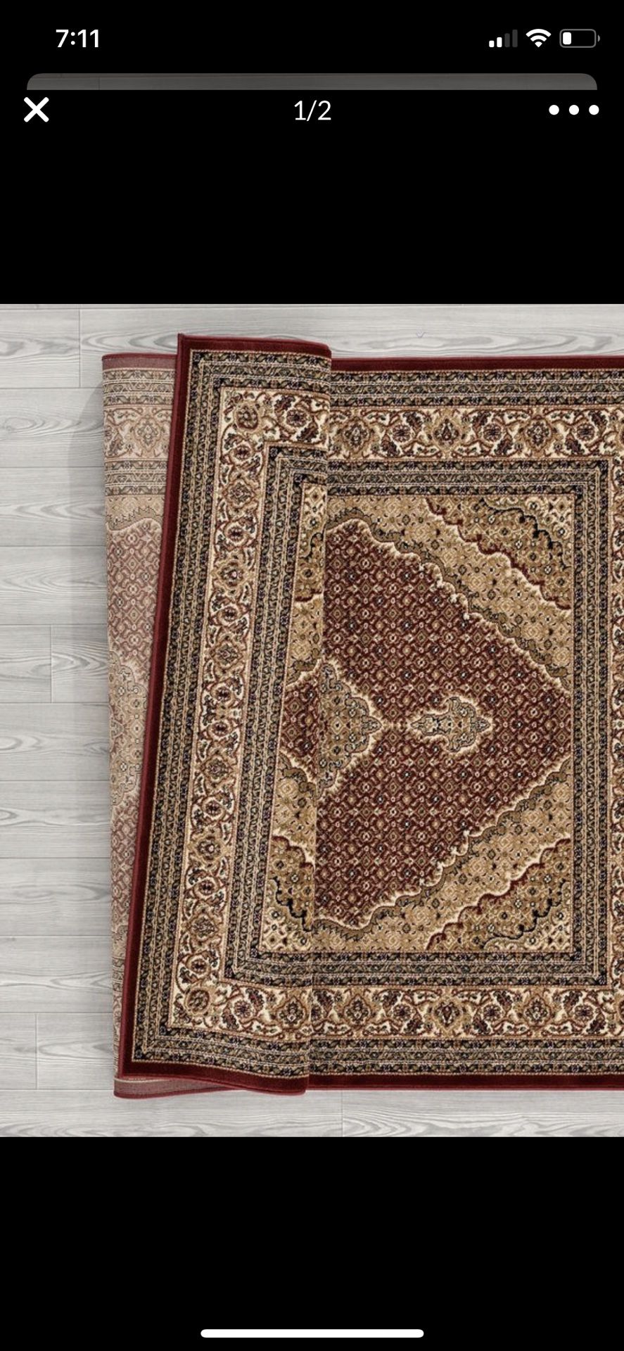 New Tabriz rug size 5x7.3 red burgundy color carpet