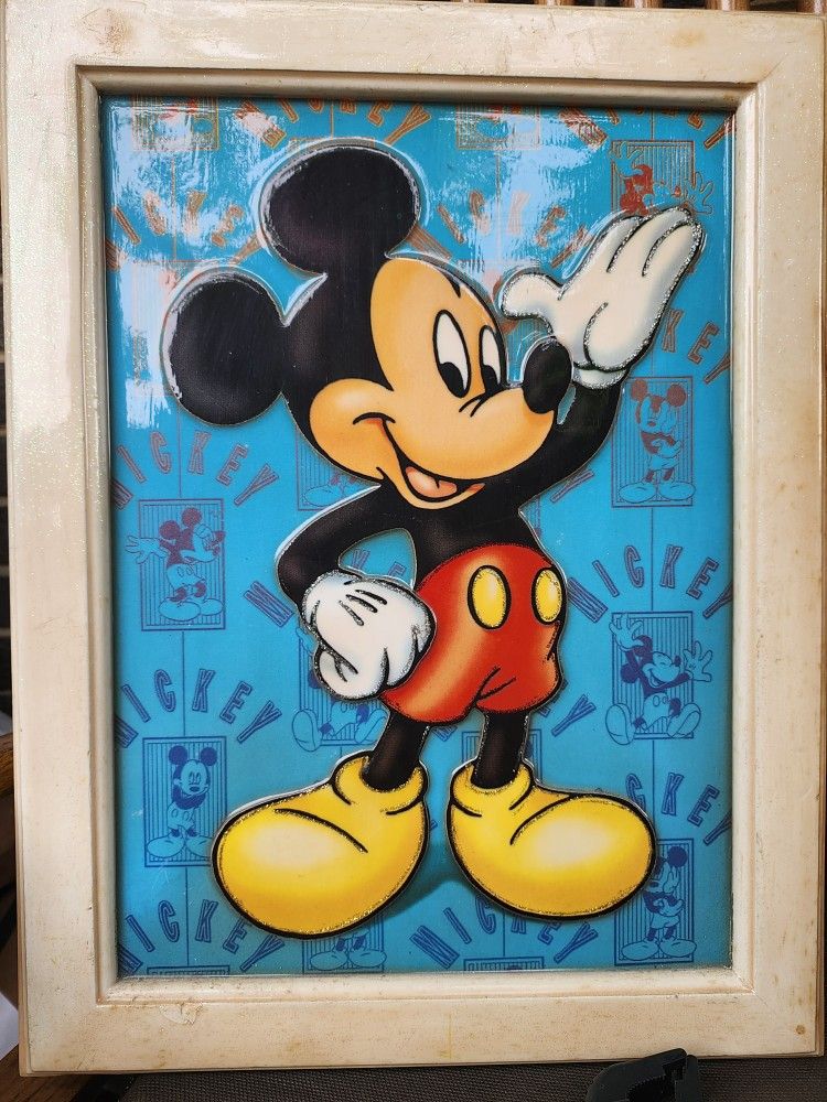 Vintage MICKEY MOUSE 3D WOODEN PLAQUES