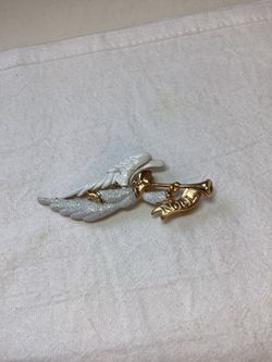 Vintage Signed AJC Angel Noel Brooch