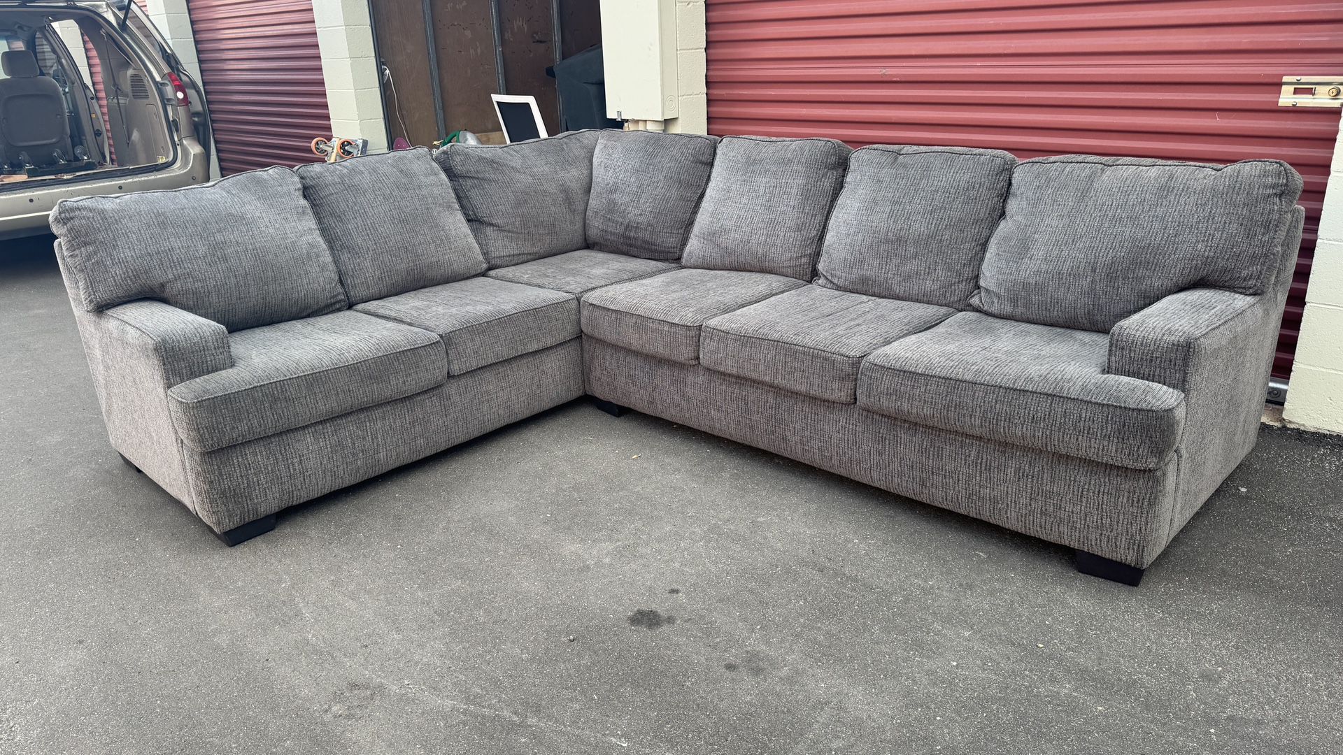 Gray Chenille Sectional Couch