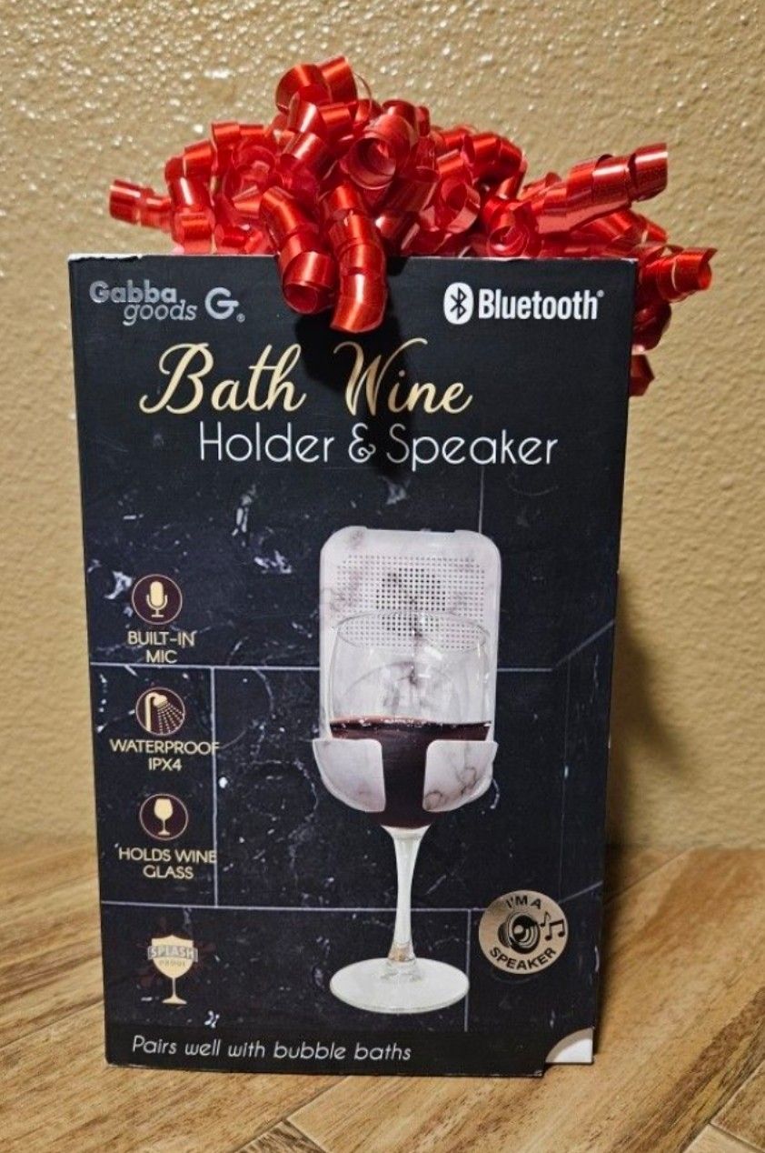 Bath Wine Holder with Bluetooth Speaker 