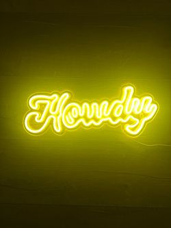 Howdy LED Neon Sign Yellow