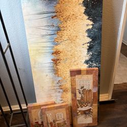 Beautiful Wall Art – Must Sell Quickly  Two stylish wall pictures in excellent condition. Perfect for living room, bedroom, or office décor. Clean, mo