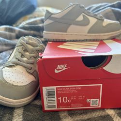 Nike Dunk Low White/grey Size 10c 