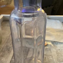 Antique Glass H J Heinz Bottle 7 inches Tall Clear Vintage 1930's #132 on bottom