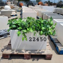 Concrete House Number Sign Planter Rectangular Pot / Cement Modern House Number Address Sign Plaque