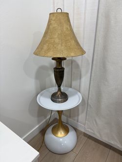 Vintage Lamp with Side Table