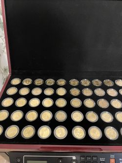 ) State Quarters 24 Karat Gold Mine Uncirculated In Cherry Wood Case