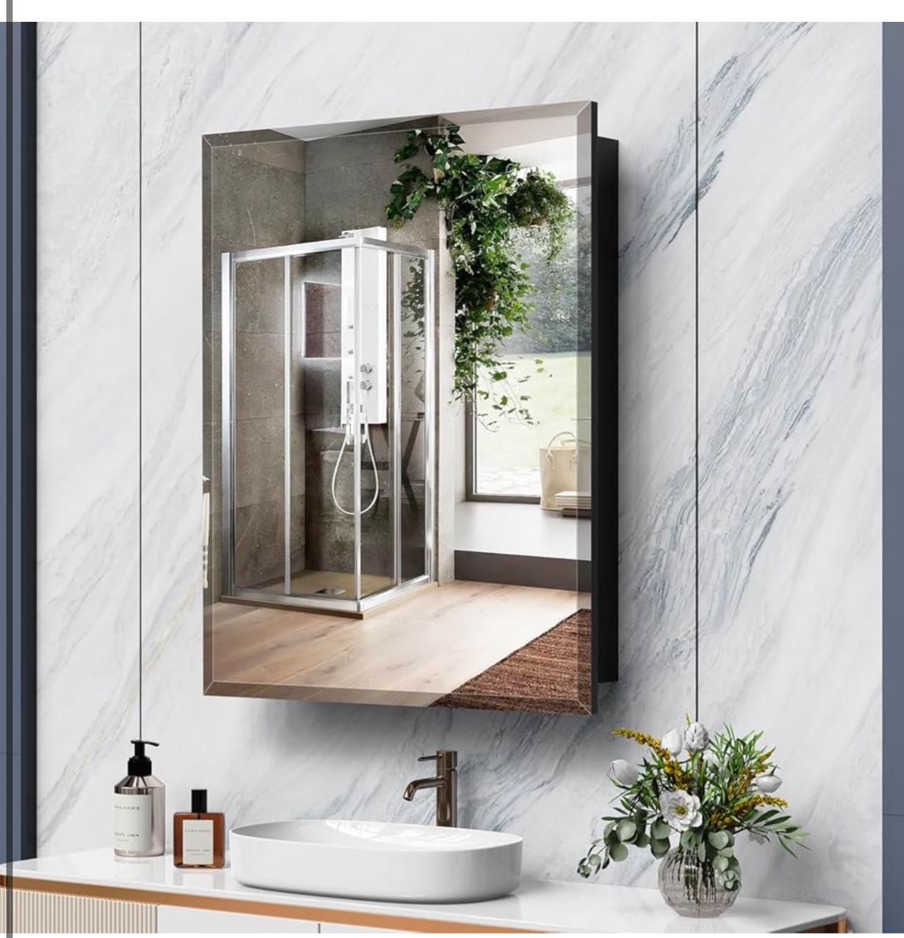 Brand New In The Box- 24 x 30 Inch Bathroom Medicine Cabinet with Mirror, Recessed Beveled Mirrored Medicine Cabinet with Adjustable Shelves for Bathr