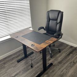 Office Chair and Adjustable Desk 