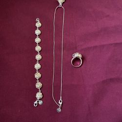 Three Pieces Silver Set 925