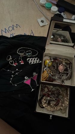 Mixed Costume Jewelry Lot with Box