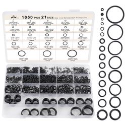 O Ring Kit 1050 PCS, O Ring Assortment Kit 21 Size, Metric Nitrile Rubber