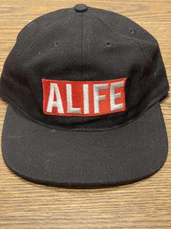 ALIFE Logo StrapBack Cap Black Red Hat