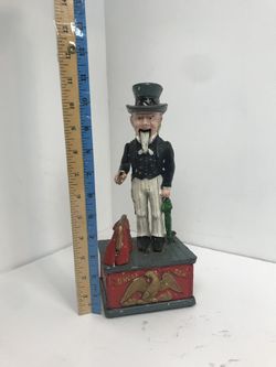 Vintage Cast Iron Uncle Sam Mechanical Bank