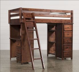 Living Spaces Sedona Twin Loft Bed with Desk and Dresser