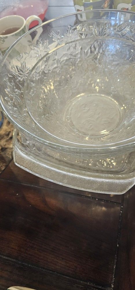 Princess House Son 5 Piezas 2 Platos Grandes Redondos Para Servir Un Bowl Grande Para Ensalada Y Un Bowl Mediano Para Servir Y Un Molde