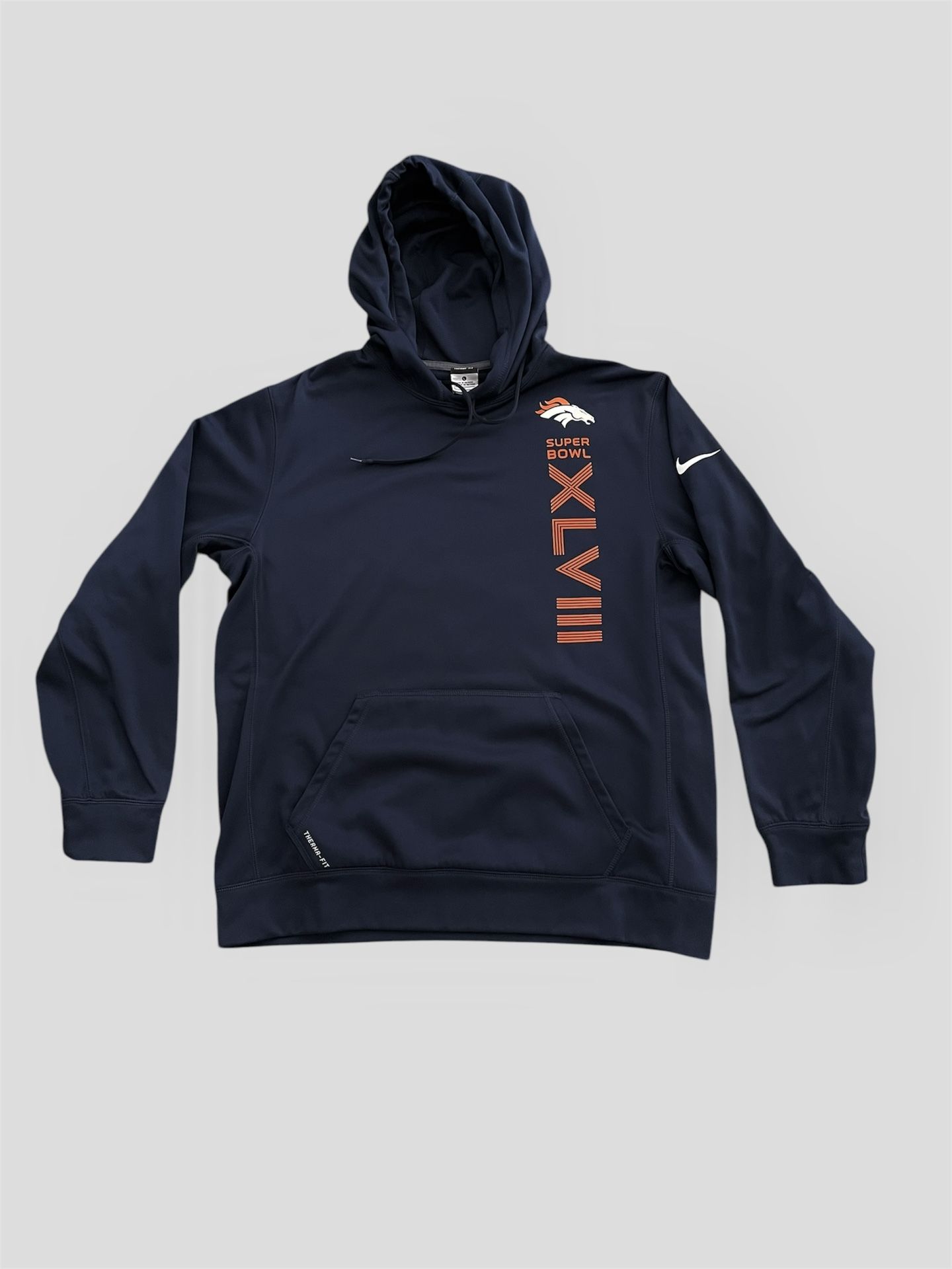 Denver Broncos Nike 2016 Super Bowl navy blue hoodie sweatshirt Size Large