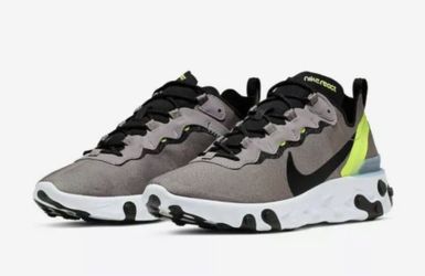 Nike React Element 55 ‘Pumice’ Volt Green Black Running Shoes BQ6166-201 Size 11
