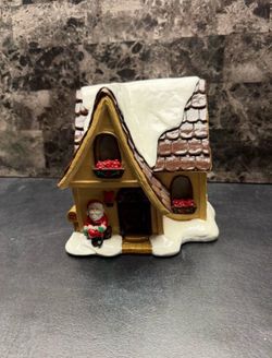 Ceramic Christmas Village Tea Light Holder