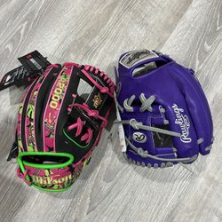 Rawlings Heart Of The Hide And Wilson A2000 Baseball Gloves 