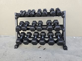 HEX Rubber Dumbbells Set 5-50lb (550Lb Total Weight) BRAND NEW IN THE BOXES