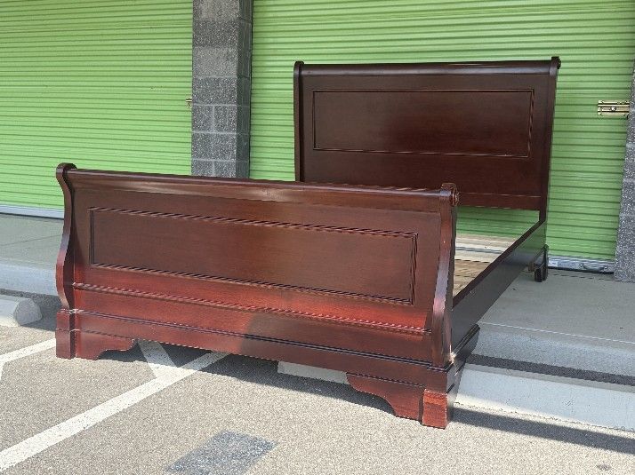 Queen Size Cherry Wood Bed Frame