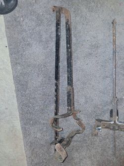 Antique Vintage (2) Steel Scaffold Ladder Jacks Roofing