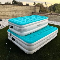 New In Box $35 For Twin And $45 For Queen Size 18 Inch Tall Air Bed Mattress With Built In Pump 550 Lbs Weight Capacity 