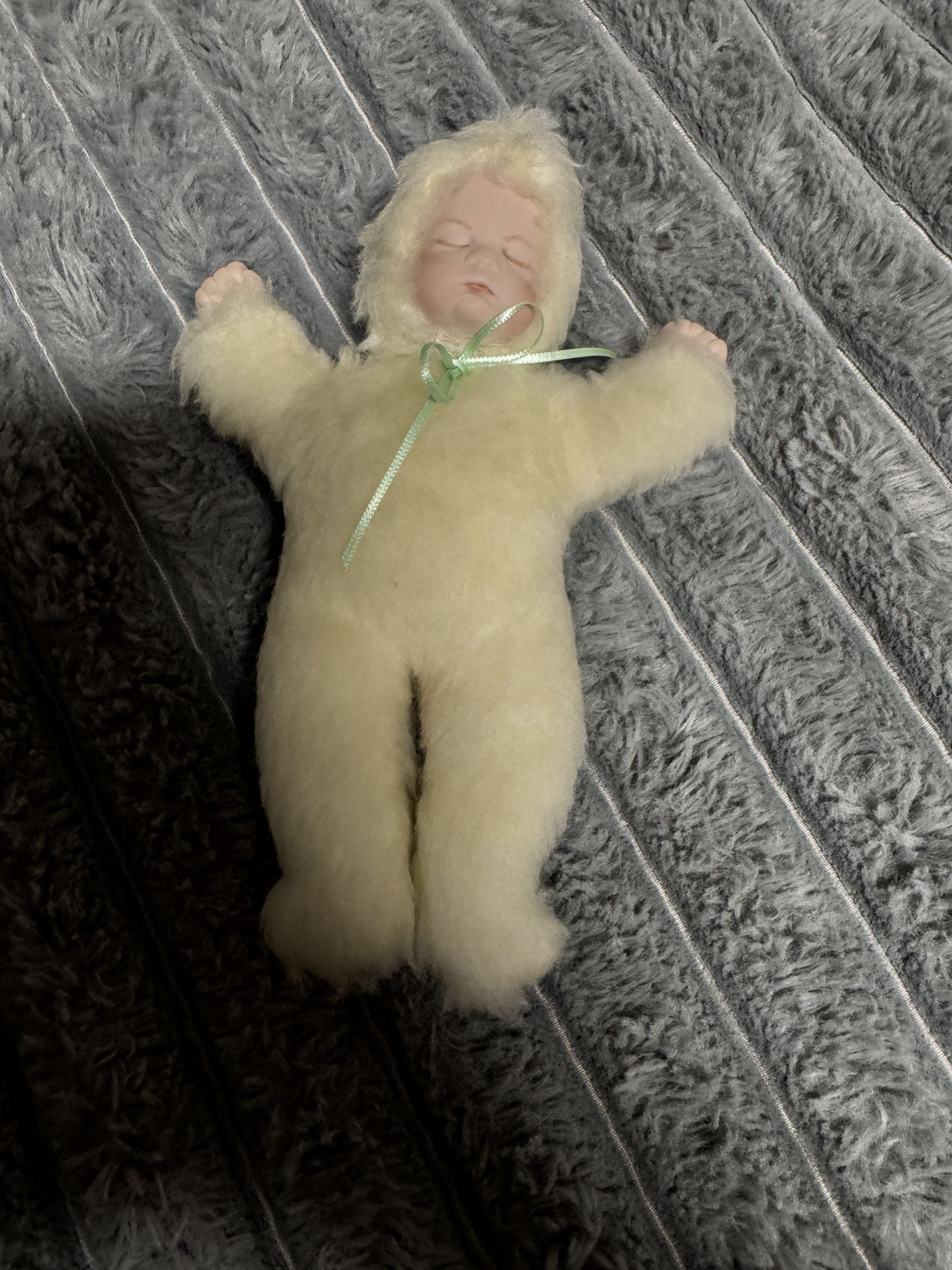 Porcelain Bye Low Bunny Asleep Doll Artist Boots Tyner