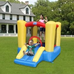 Action Air Slide Bouncer Bounce House with Blower – Inflatable Indoor/Outdoor