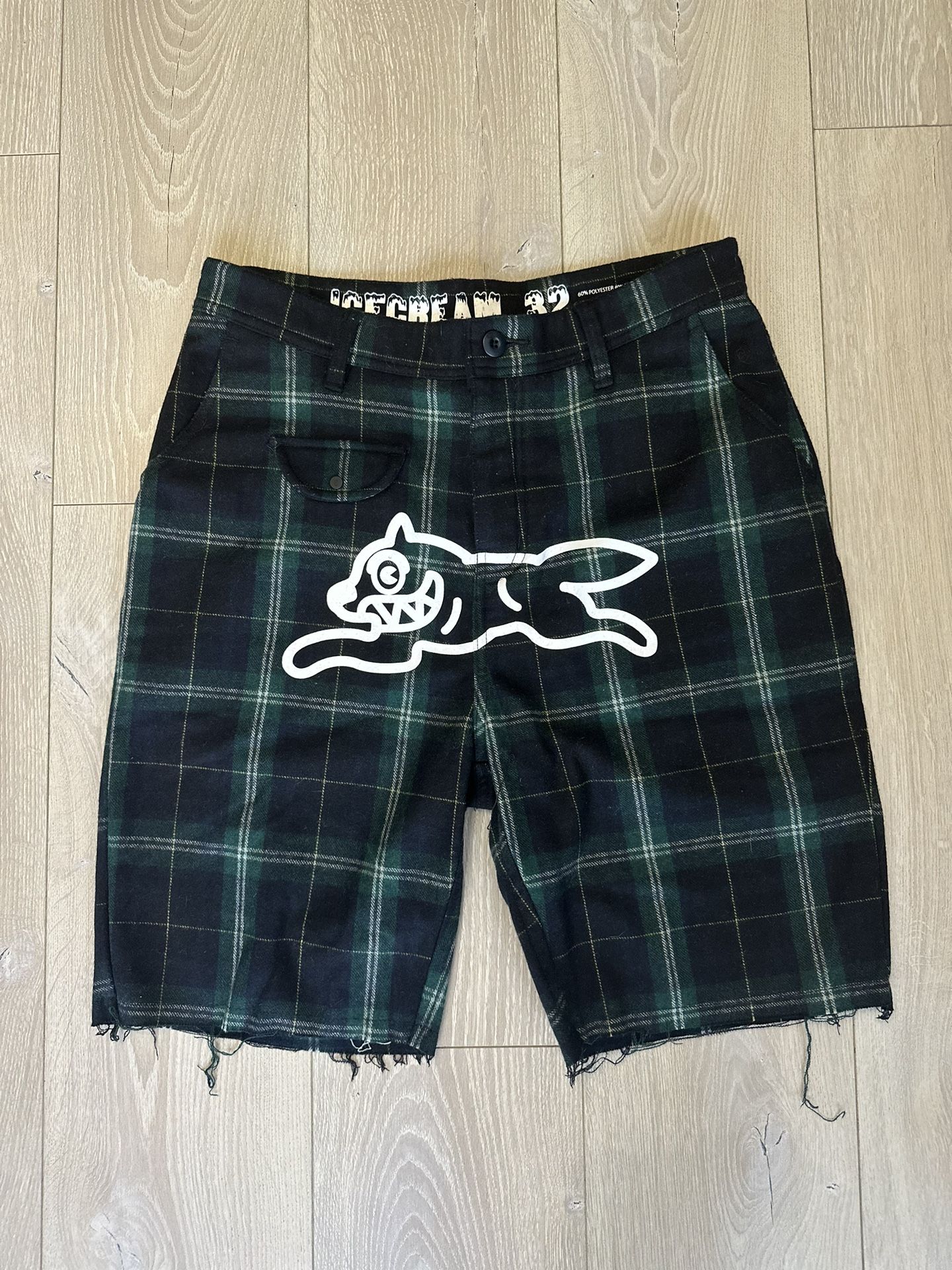 BBC Ice Cream Plaid Running Dog Shorts Sz 32