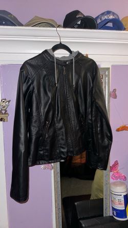 Black Leather Jacket Size XL