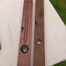 Two Vintage Wood Levels
