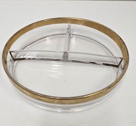 Vintage Dorothy Thorp Gold Banded Divided Dish